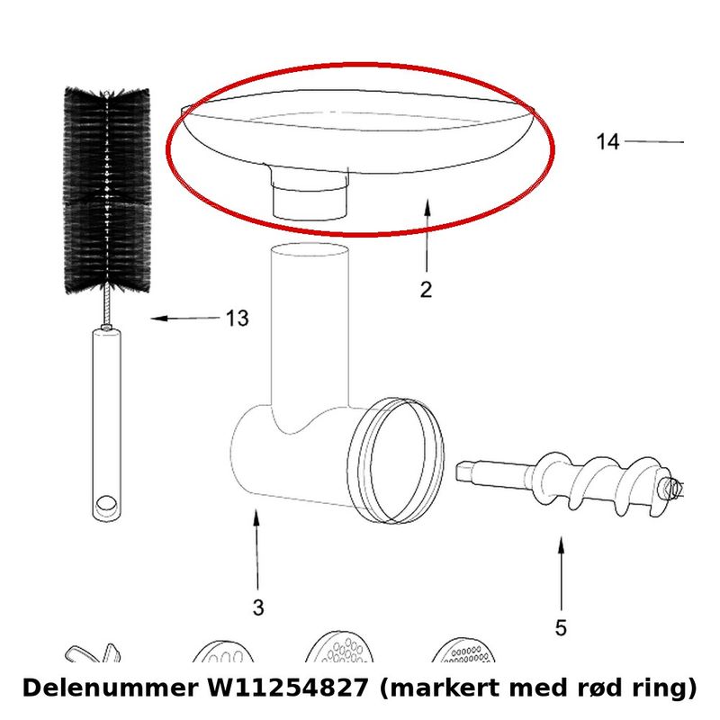 KitchenAid W11254827 – Matebrett kjøttkvern 5KSMMGA